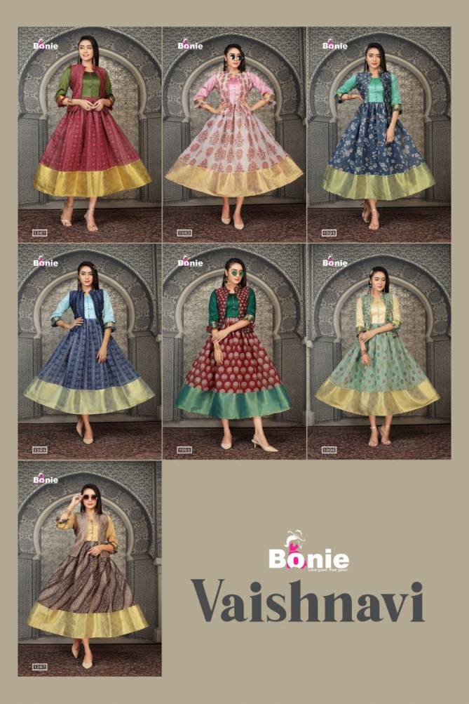Bonie Vaishnavi Exclusive Designers Silk Ethnic Wear Kurtis With Jacket Collection
